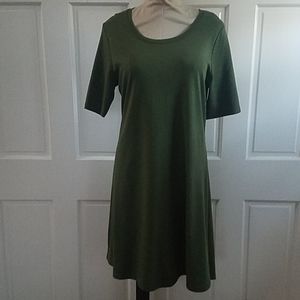 Issac Mizrahi Live! Cotton Dress, Green, Medium